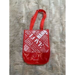 Lululemon Athletica Reusable Red White Small Tote Gym Bag Athleisure Sporty